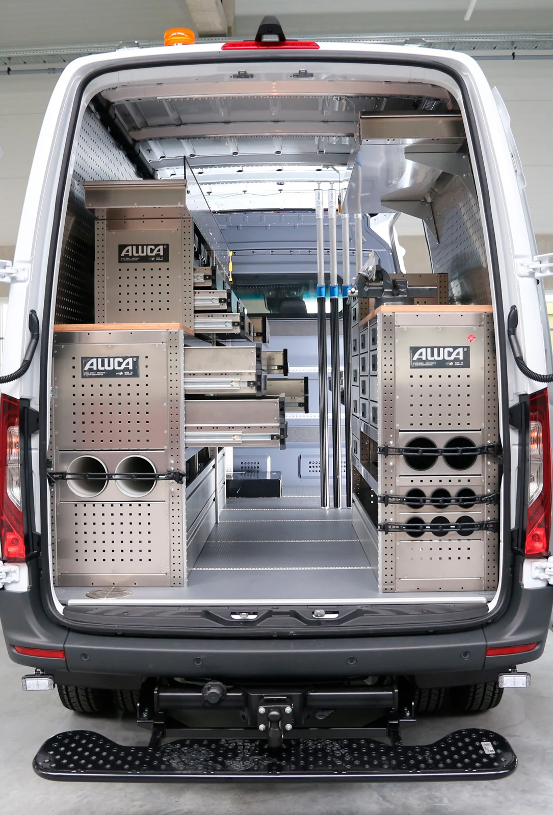 Transporter van top racking